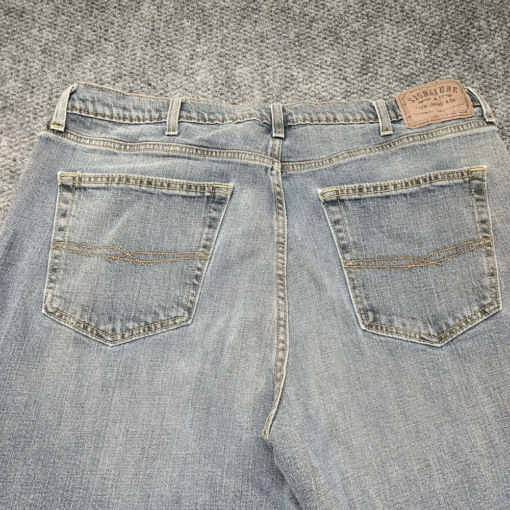 Y2k Levi Strauss Signature Jeans Mens 40x30 Blue Athletic Fit Denim Light Wash